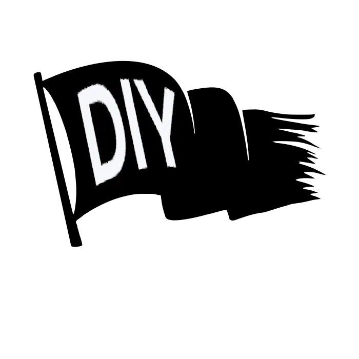 A pirate flag that reads DIY