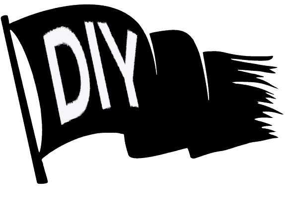 A pirate flag that reads DIY