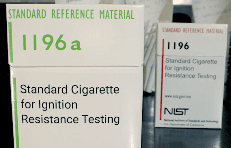 NIST fire safety testing cigarettes
