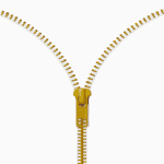 close up of a zipper opening