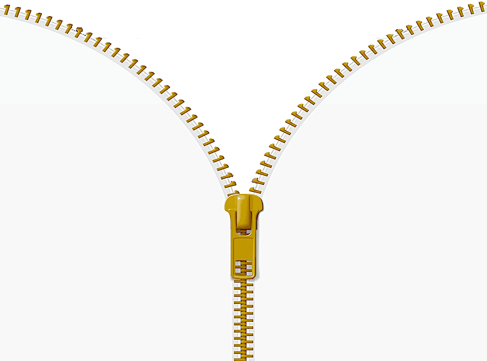 close up of a zipper opening