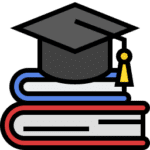 books and a graduation cap
