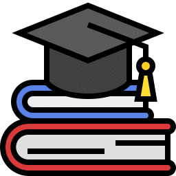 books and a graduation cap