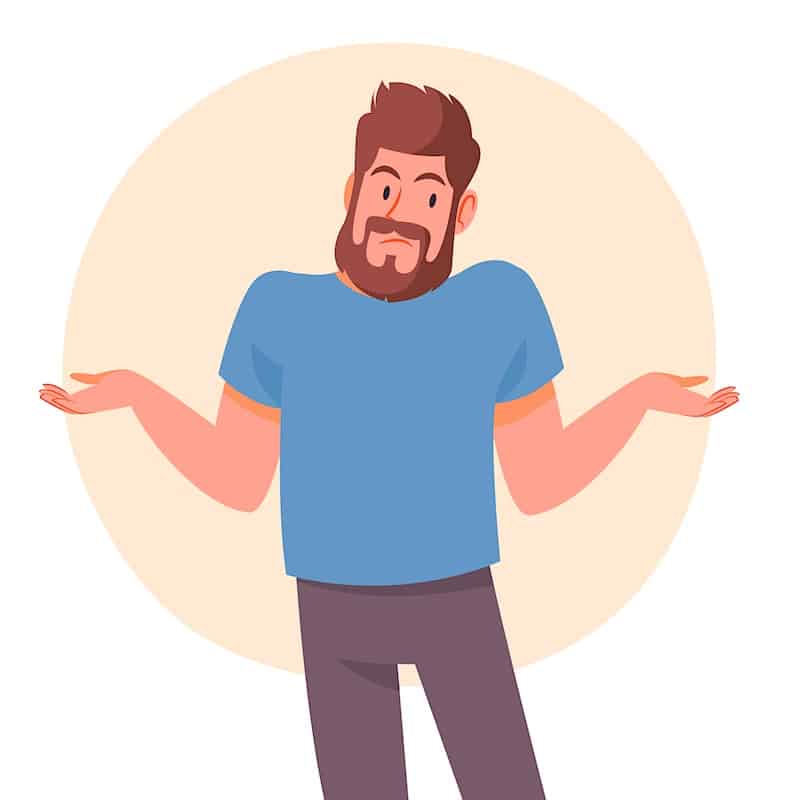 a man with his arms out in a shrug