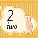 the number 2 and hand with a two fingers